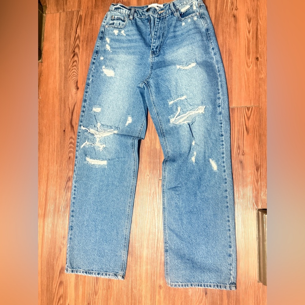 Fashion Nova Relaxed Fit Distressed Denim Jeans